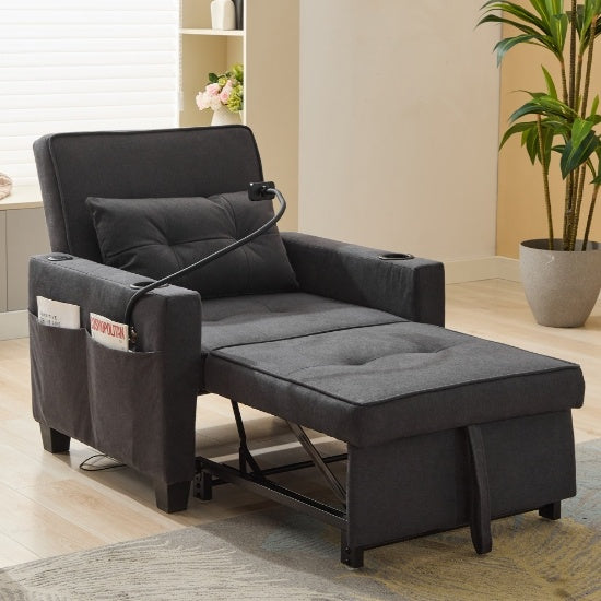 Futon Chair Bed Convertible Chair 3-in-1 Pull Out Sleeper Chair Beds