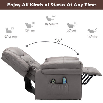 Power Lift Recliner,Lift Chairs Recliners For Elderly, Electric Massage Heating Chair For Seniors Living Room Armchair-Tech Cloth